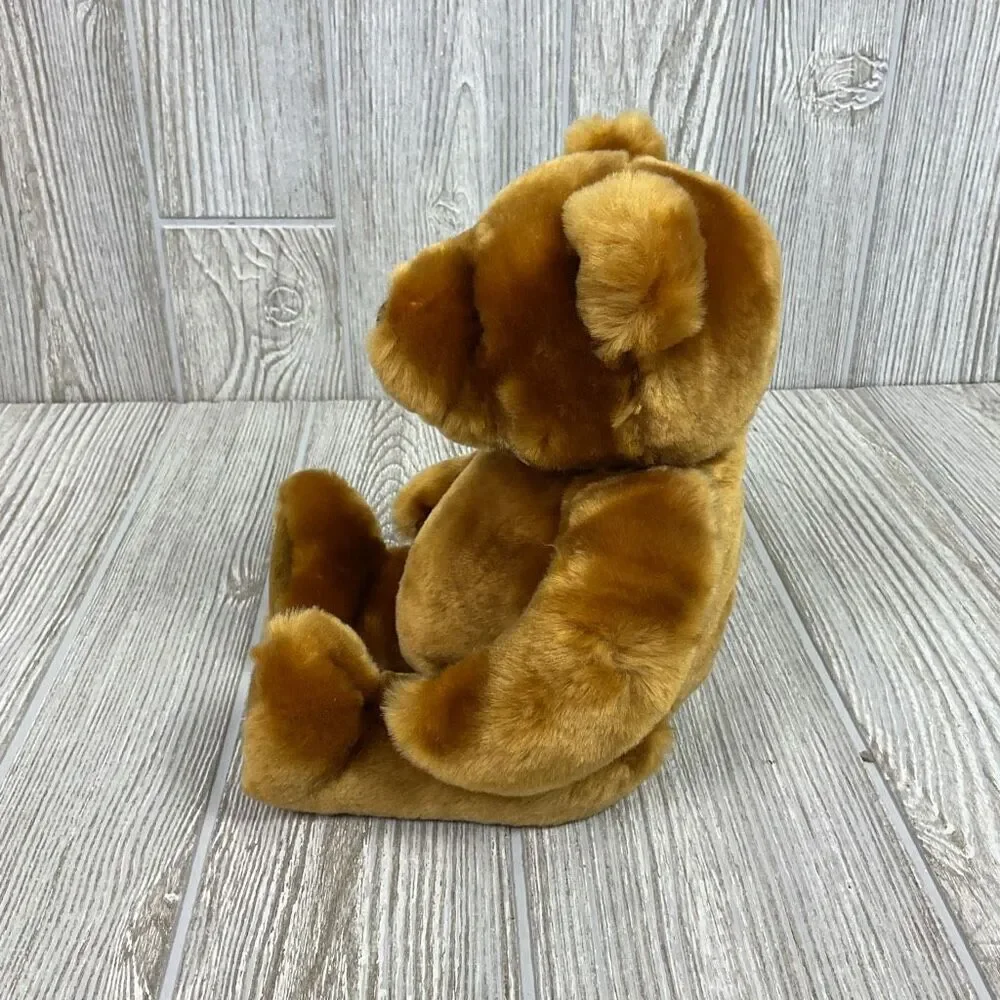 Vintage Velvete by Greek Teddy Bear Plush Brown Velvet Soft Stuffed Toy 8” Seate
